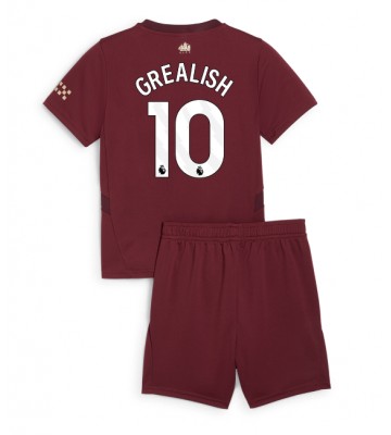 Manchester City Jack Grealish #10 Tercera Equipación Niños 2024-25 Manga Corta (+ Pantalones cortos)